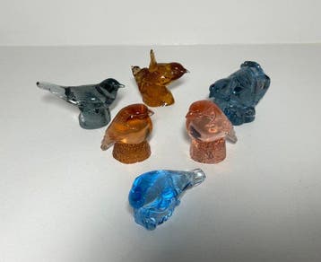 Kosta Boda - Beeldje - Set of 6 figurines Birds Kosta Boda
