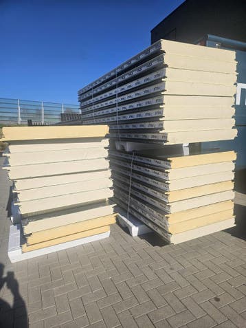Wandpaneel, 120 mm, antraciet, b-keus sandwichpaneel, Verzenden, Gebruikt, Overige materialen, 100 mm of meer