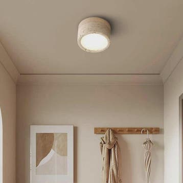 Wabi Sabi Plafondlamp Cream Stone - Sfeervolle Verlichting v, Verzenden, Nieuw