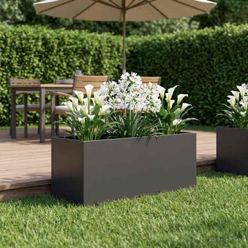 vidaXL Plantenbak Zwart 100 x 40 x 40 cm Koudgewalst staal, Verzenden, Minder dan 60 cm, Nieuw, Metaal