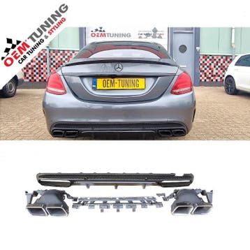 Diffusers voor C-Klasse W205 C205 S205 A205 C63 AMG Style, Mercedes-Benz, Nieuw, Ophalen of Verzenden, Achter