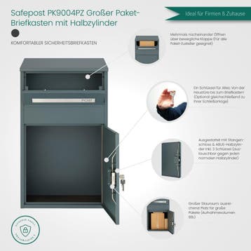 SafePost PK9004PZ XL pakketbrievenbus met, Verzenden, Nieuw