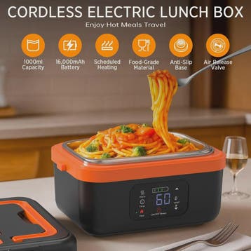 Draagbare Elektrische Lunchbox 1L met Timer & Powerbank - Al, Verzenden, Nieuw