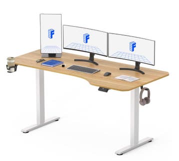 Zit sta bureau - Elektrisch - Verstelbaar - 160x75 cm - Wit, Verzenden, Zo goed als nieuw