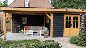 ALL-IN DEAL- Plat dak overkapping met schuur 8x4m! €6668!, Tuin en Terras, Overkappingen, Ophalen of Verzenden, Nieuw, Veranda