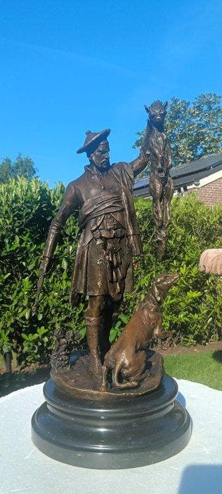 naar p.j mene - sculptuur, xl beeld Schotse jager jachthond