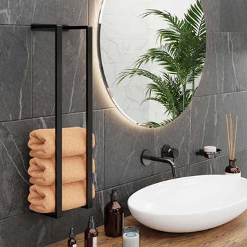 Nieuw Handdoekhouder Handdoekrek Zwart 40 Cm Plak of Boor, Ophalen of Verzenden, Nieuw, Zwart, Handdoekenrek