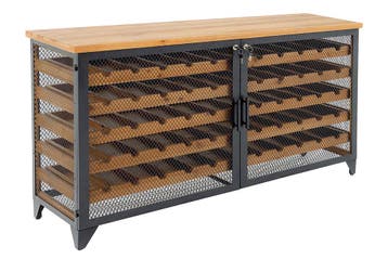 Wijnkast BODEGA 130 cm voor 55 flessen, naturel vurenhout, Huis en Inrichting, Ophalen of Verzenden, Nieuw