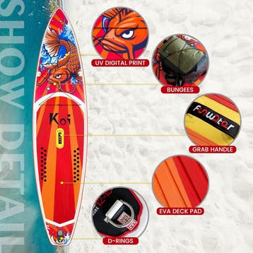 Sup Board - Opblaasbaar Paddle Board - 159 kg - Oranje/Rood, Verzenden, Zo goed als nieuw