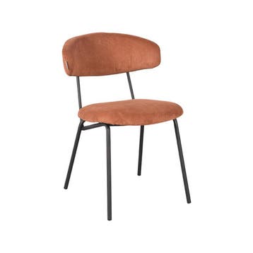 Stoel Zack | Rust | Ribcord | Zwart Metalen Frame | 2 stuks, Verzenden, Nieuw in verpakking