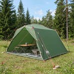 vidaXL Tunneltent Groen 4-persoons 185T Polyester met PU, Verzenden, Nieuw, Tot en met 2