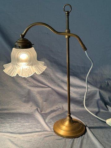 Tafellamp - „Opkomst en Val“ - Gegoten messing - Jugendstil