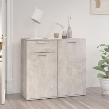 vidaXL Dressoir 80x36x75 cm bewerkt hout betongrijs, Verzenden, Nieuw, 50 tot 100 cm, 25 tot 50 cm