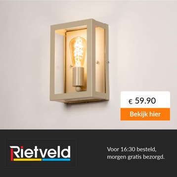 Rietveld-Wandlampen-Beige, Zand-Metaal, Verzenden, Nieuw