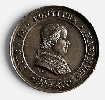 Italië, Pauselijke Staat Pio IX. Medal - CAVSA NOSTRAE, Postzegels en Munten