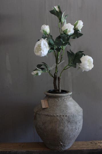 Namaak pioenrozen in pot Wit 68 cm, Ophalen of Verzenden, Nieuw