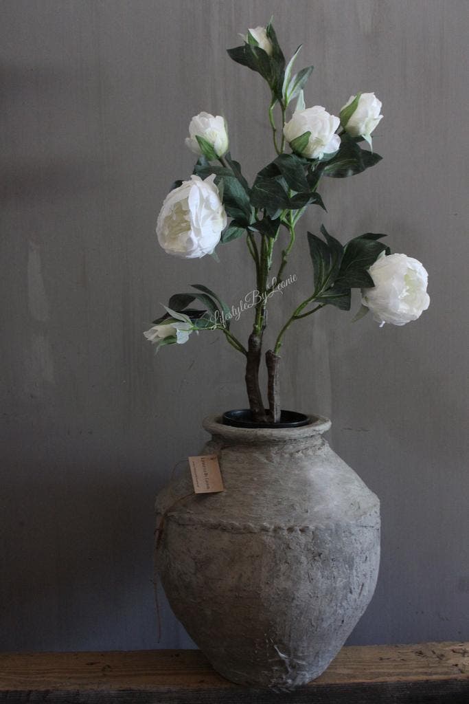 Namaak pioenrozen in pot Wit 68 cm, Huis en Inrichting, Woonaccessoires | Kunstplanten en Kunstbloemen, Nieuw, Ophalen of Verzenden