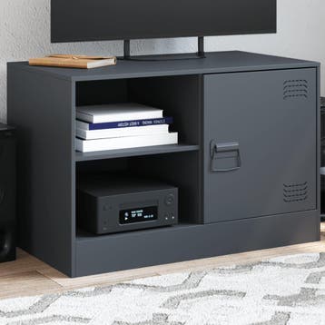 vidaXL Tv-meubel 67x39x44 cm staal antracietkleurig, Huis en Inrichting, Kasten | Televisiemeubels, Verzenden, Nieuw, Metaal