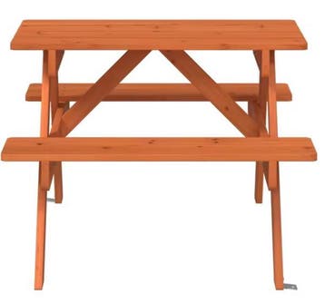 Kinderpicknicktafel 2-in-1 – Houten en Parasolgat, 4 Banken, Verzenden, Nieuw