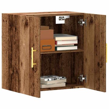 vidaXL Wandkast 60x31x60 cm bewerkt hout oud houtkleurig, Huis en Inrichting, Verzenden, Nieuw