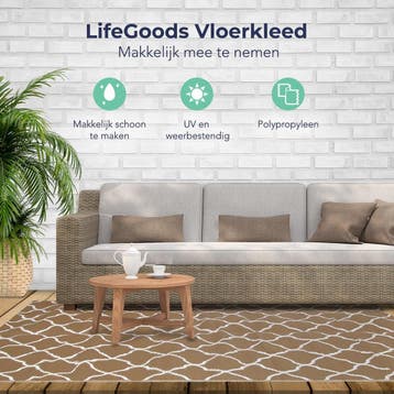 2dekans | LifeGoods Buitenkleed - 274x350CM - Vloerkleed -, Caravans en Kamperen, Ophalen of Verzenden, Zo goed als nieuw