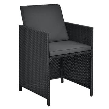Polyrotan eetset - Baracoa L - 9-delig - Zwart, Verzenden, Nieuw