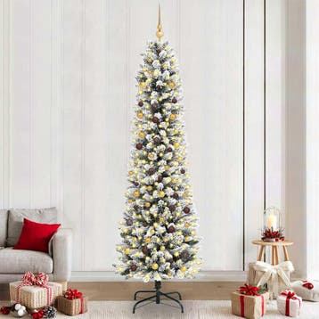 vidaXL Kunstkerstboom Wit 240 cm PVC en Metaal en Plastic, Verzenden, Nieuw