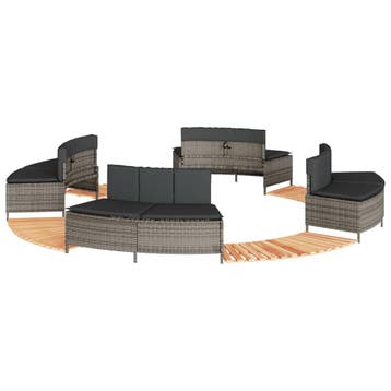 vidaXL Hottub-ombouw poly rattan massief acaciahout grijs, Verzenden, Nieuw