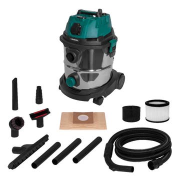 Nat- en droogzuiger 1400W met 20L RVS tank en 6m stroomkabel, Verzenden, Nieuw