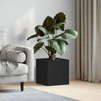 vidaXL Bloempot Box Zwart Eiken 40 x 40 x 40 cm Bewerkt hout, Verzenden, Minder dan 60 cm, Nieuw, Hout