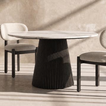 *WOONWINKEL* Kare Design Glenn Ronde Eettafel Zwart Met Wit, Huis en Inrichting, Tafels | Eettafels, Verzenden, Nieuw