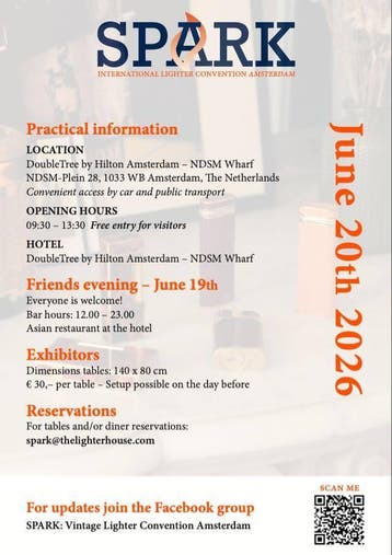 Spark International Lighter Convention Amsterdam 20 Juni, Nieuw, Aansteker
