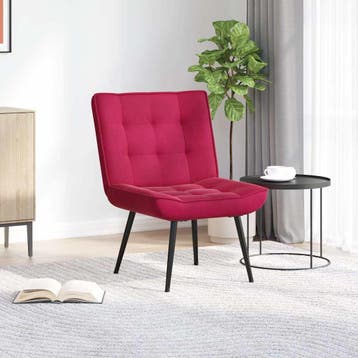 vidaXL Relaxstoel 64x74x84 cm fluweel wijnrood, Verzenden, Nieuw, Rood