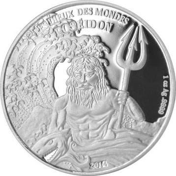 Burkina Faso - Poseidon 1 oz 2014 (3.500 oplage), Verzenden, Losse munt, Zilver
