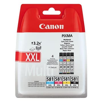 Canon CLI-581XXL multipack BK/C/M/Y Inktcartridge, Verzenden, Nieuw, Cartridge, Canon