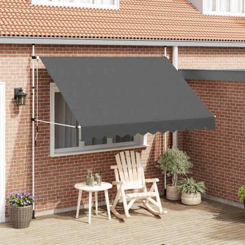 vidaXL Luifel handmatig uittrekbaar 300 cm antraciet, Tuin en Terras, Zonneschermen, Verzenden, Nieuw