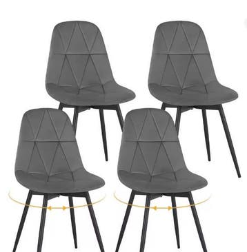 Set van 4 Eetkamerstoelen – Ergonomisch Design, 360° Draaiba, Huis en Inrichting, Stoelen, Verzenden, Nieuw