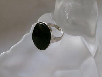 Zilver, Onyx - Ring - Art Deco-stijl