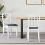 Eettafelstoelen 2 pcs Wit 50 x 52,5 x 91 cm Massief Rubberho, Verzenden, Nieuw