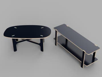 Design Bijzettafels – Berken HPL – Maatwerk Mogelijk, Nieuw, Metaal, 50 tot 100 cm, Minder dan 50 cm