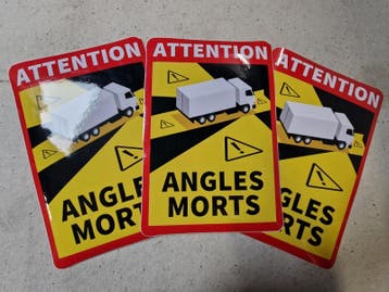 Dode Hoek Angles Morts Sticker Vrachtwagen 3x (Onderdelen), Verzenden, Nieuw