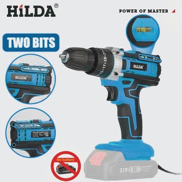HILDA 21V Accuboormachine - Krachtige Draadloze Boormachine, Verzenden, Nieuw