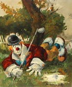 Antoni Mut Torroja (1921-1990) - Payaso jugando al golf, Antiek en Kunst
