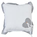 HD Collection Hart Gestippeld - Sierkussen - 42x42 cm - Wit, Huis en Inrichting, Woonaccessoires | Kussens, Verzenden, Nieuw
