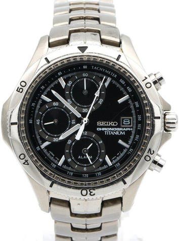 Seiko - Chronograph Titanium Alarm - Zonder minimumprijs -