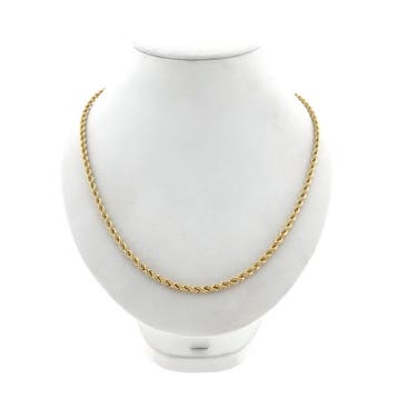 Gouden gedraaide schakelketting | 60,5 cm, Ophalen of Verzenden, Gebruikt, Goud, Goud