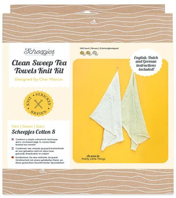 Scheepjes Clean Sweep Tea Towels Breikit - Twee gebreide t, Ophalen of Verzenden, Nieuw