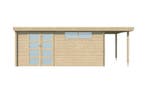 Woodlands Blokhut Oregon Met Overkapping 655 x 295 cm, Nieuw