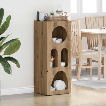 vidaXL Dressoir ELST Artisan Eiken 40 x 35 x 100,5 cm, Verzenden, Nieuw, Overige houtsoorten, Minder dan 50 cm