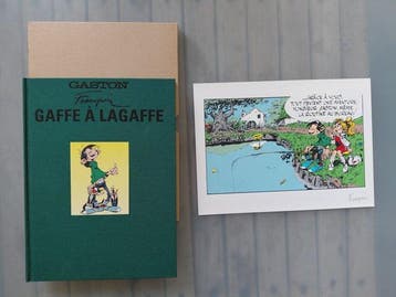 Gaston T15 - Gare à Lagaffe ! + sérigraphie - Signé - C +, Boeken, Nieuw
